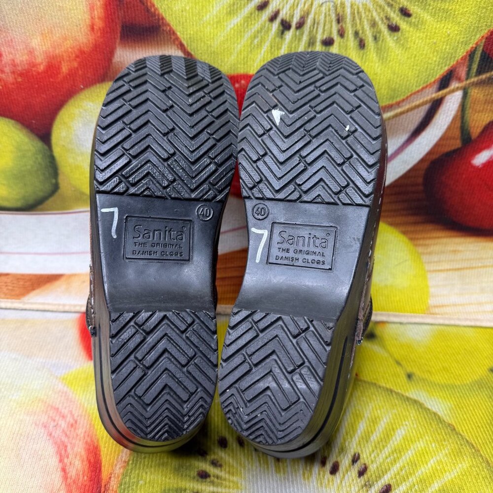 Sanita Original Danish Clogs Womens Size 40 Wide Brown Leather - Picture 8 of 9